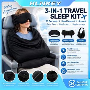 Hlinkey Chống Đầu Bobbing gối du lịch 3-Trong-1 Ngủ Hệ Thống Với Mặt nạ mắt Và Đai treo tay cổ di động Hỗ Trợ Cho Máy Bay Train Xe Buýt