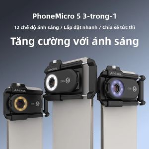 Bộ Kính Hiển Vi Trang Sức APEXEL Với Đèn LED Ống Kính Macro 100X/150X/200X Dành Cho Điện Thoại Thông Minh iPhone Android Tăng Cường Camera