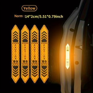 4pcs New Car Safety Warning Reflective Stickers High Brightness Reflector Car Door Opening Safety Warn Mark Sticker Decals hot