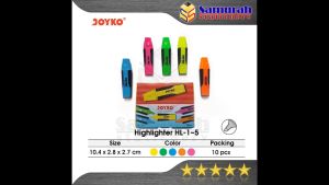 Spidol Warna Joyko HL 1-5 / Highlighter HL 1 Kuning / 2 Hijau / 3 Biru / 4 Pink / 5 Orange Penanda Warna