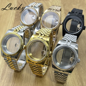 36mm 40mm Fluted Curved Watch Case Sapphire Crystal For NH35 NH36 NH38 NH34 Movement Fit 28.5 Dial Jubilee Bracelet