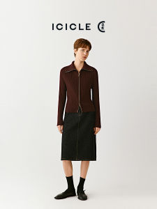 ICICLE | Winter Cotton-Elastic Denim Mid-Length Skirt
