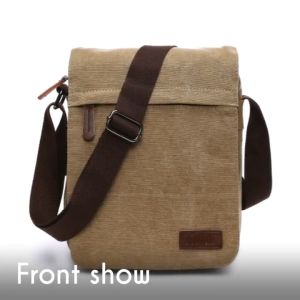 Mens Messenger Bag Canvas Shoulder Bags Touch Screen Tablet Messenger & Shoulder Bags for Work and School Cross-Body Bags