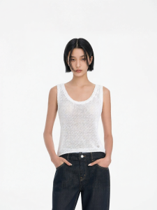 CALLED BACK | Round Neck Knit Vest Sleeveless Simple Casual Top
