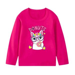 kaos oblong atasan lengan panjang cat donuts anak perempuan usia 2-11 thn baby terry lembut