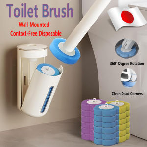 Disposable Toilet Cleaning System Disposable Toilet Brush Toilet Cleaner Brush Set Simple Wall Mounted 360 Revolving Long Handle Toilet Bowl Brush Household Simple Toilet Brush Remove Dirt And Inhibit Bacterial Growth Simple Toilet Bowl Brush With Holder