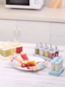 dailyPlastic Stick Ice-lolly Mold 9 Grid Ice Cream Popsicle Mold DIY Ice Cream Machine Homemade with Ice Cube Tray Kitchen Ga
