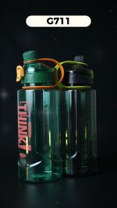 Botol Minum Sport/Olahraga Viral Untuk Piknik Transparan Jumbo 1.4 Liter Simpel Dengan Sedotan-G711