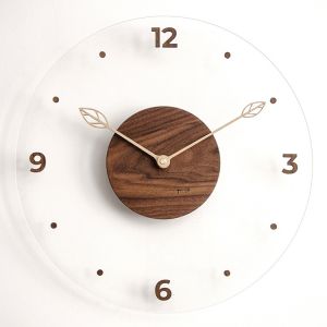 Nordic Minimalist Floating Art Clock Living Room Decorative Silent Wall Hanging Clock Creative round Shape Wooden Material Home Fashion