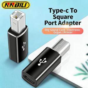 NNBILI USB B Male to Type C Female Adapter for Scanner Printer Converter Type C Transfer for Printer MIDI Controller Keyboard