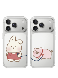 เคสโทรศัพท์ซิลิโคนใสสำหรับ Apple 17Promax ลายหมูและกระต่าย เคสโทรศัพท์รักแท้ iPhone 16Promax ลายการ์ตูน ลายการ์ตูน 15Pro ลายการ์ตูน 14 Vivo Oppo 13 Anime 12 Huawei Xiaomi