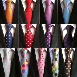 Ruizhijzg Ready Stock Neck tie Men Necktie Polyester Silk Party Polka Dot Neck Wear