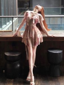 CHANGTONG | Dopamine Floral Print French Style Summer Dress Womens Beach Holiday Beautiful Unique Exquisite Short Skirt A-Line Silhouette