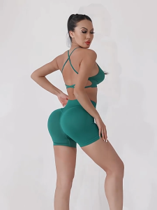 กางเกงขาสั้นเอวสูงสำหรับผู้หญิง ออกแบบเพื่อความกระชับที่สะโพก แห้งไว เหมาะสำหรับการออกกำลังกายและโยคะกางเกงขาสั้นยกสะโพก