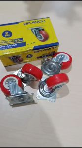 Roda Caster Etalase Troli Merah 4 PCS Nylon Nilon PVC 2” 2Inch 2 Inch HIDUP - HIDUP+REM 1Set 4pcs