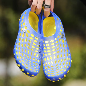 Hole Shoes Mens Summer Breathable Non Slip Sandals Outdoor Beach Shoes Womens Toe-Covered Casual Sports Wading Shoes