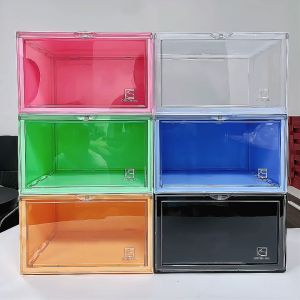 KS Shoe Box 2pcs Stackable Magnetic Sneaker Crates Macaron Multi Color Anti-Oxidation Collection Wall