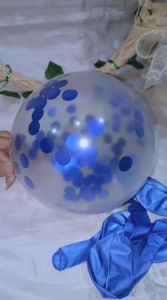 Balon Ulang Tahun konfeti set paket balon ultah latex isi Glitter confeti double metalik chrome 10 Pc Tebal