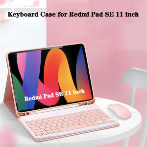 Keyboard Case for Xiaomi Redmi Pad SE 11 InchDetachable Bluetooth Keyboard Multi-Angle Stand Case with Pen Holder