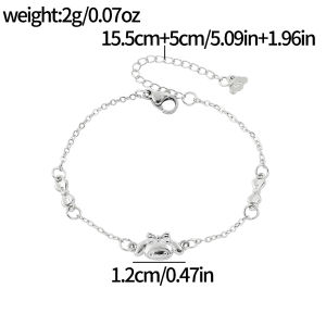 Sanrio | Silver Tone My Melody Charm Bracelet Zinc Alloy with Bow & Heart Details Adjustable Chain with My Melody Logo Tag
