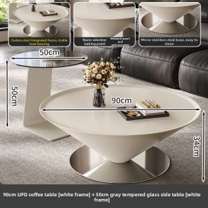 MoSU | French Style Luxury Creative Design Floating Disc Shaped Round End Table