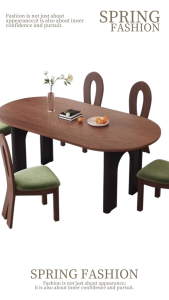 [PRE-ORDER] Solid Oak French vintage style solid wood dining table and chair set home Oval archway dining table.