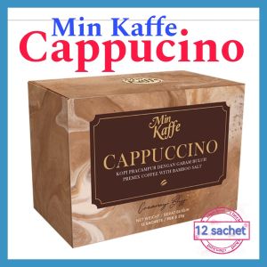 Min Kaffe CAPPUCCINO (1 box = 12 sachets) Kopi Robusta Arabica Coffee Creamy Sedap