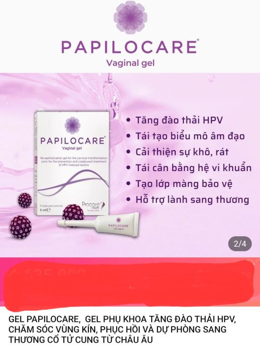 PAPILOCARE; HỘP 21 TUBE . GEL PH.Ụ KH.OA H.Ỗ TR.Ợ Đ.ÀO TH.ẢI V.IRUS H ...