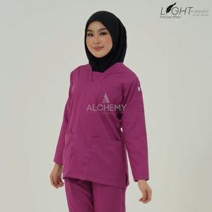 Lightweight PocketPro Women Long Sleeve Scrub Suit - Top / Shirt Only