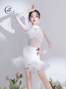 ชุดเต้นรำลาติน เสื้อผ้าฝึกซ้อม เสื้อผ้าเด็ก ชุดการแสดง ชุดผ้าตาข่าย เสื้อผ้าเด็กผู้หญิง ชุดเต้นรำลาติน ฤดูใบไม้ผลิและฤดูร้อน 2025 ชุดเต้นรำลาตินสำหรับเด็กผู้หญิง