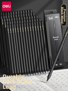 deli | Premium Black Wood Writing and Drawing Pencil Student Friendly Durable