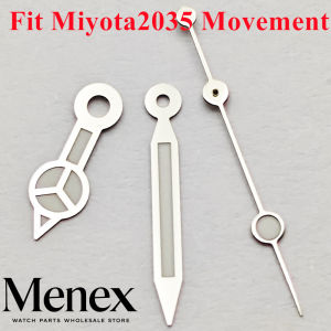 Menex Silver Watch Hands Set for Miyota 2035 Movement Hour Minute Second Peace Design Watch Replacement Parts