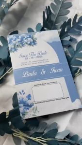 (50pcs) Undangan lipat 2 elegan free desainfree foto pekerjaan express tanpa PO / Surat Undangan Pernikahan