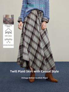 INMAN | Chân Váy A-Line Họa Tiết Caro Bất Quy Tắc Vintage