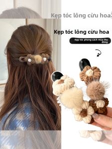 WENZHU | Kẹp Tóc Crochet Hoa cho Phụ Nữ Mùa Thu Đông Kích Thước Đơn Nhất Kẹp Mỏ Vịt