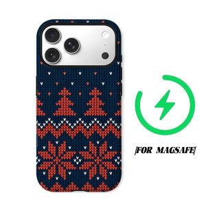 Knit Heart Christmas Print Phone Case for iPhone 18 17 16 15 14 13 12 11 Air Pro Max Plus Double-layer Cover