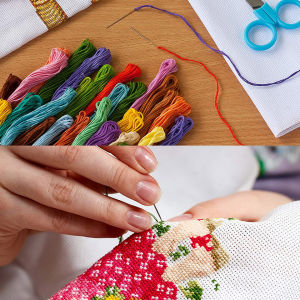 Flowers and hummingbirds Pattern Cross Stitch Complete Set Stamped Canvas Handmade 11CT 14CT Needlework DIY Handmade Embroidery Cotton Thread Set Factory Outlet Room Home Decor Handicrafts Sewing Kit Sale