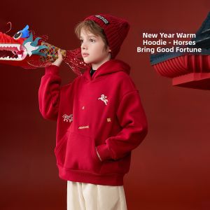 Ask Junior | Childrens Winter New Year Outfit Fleece-Thickened National Style Jacket