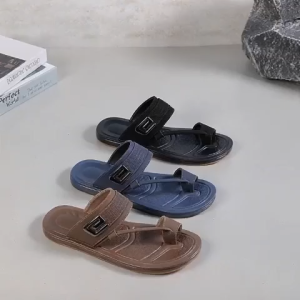 Mens Sandals Beach Shoes Thick Sole E-Button Metal Casual Beach Shoes