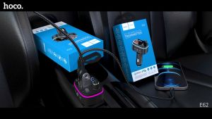 HOCO E62 รถยนต์ ซึ่งชาร์จในรถ 20W และ QC 3.0 บลูทูธ ระบบ AFC ซึ่งเป็นเครื่องมือที่สามารถรับจ่ายโทรศัพท์ และมีไมค์ในตัว พร้อมหน้าจอ LED hc4
