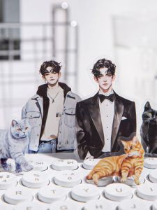 Cat Language Teenage Character PET Stickers Youthful Trendy Waterproof Retro Die-Cut Scrapbooking Decals DIY Decoration