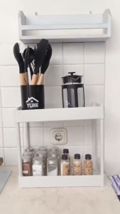 Rak Dapur Square Rak Troli 2 Susun Serbaguna Rak Kosmetik Rak Susun Serbaguna 2 Susun Rak Portable