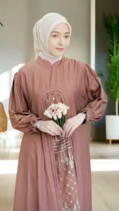 Luxury - Oneset wanita long tunik celana kulot brukat etnik