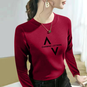 Áo Thun Dài Tay Cổ Tròn Dày Hai Mặt Phong Cách Hàn Quốc Thời Trang Ấm Áp Cho Nữ Mùa Thu Đông Áo Lót Tay Dài Màu Trơn Đơn Giản Thoải Mái