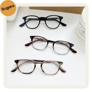 Japanese Style Plate Classic Retro Glasses Frame Can Be Equipped with Height Number Anti-Blue Light Myopia Glasses Frame Plain Fashion Plain Glasses