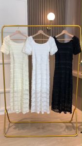 D11734 Wayne Side Slit Long Lace Dress