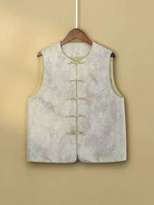 YUFUQING | New 2025 Spring Round Neck Button Up Vest Womens New Chinese Style Embroidered Elegance Shoulder Pad Vest Jacket Outerwear