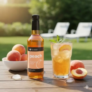 Allegro Peach Syrup | Premium Cafe Flavored Syrup for Coffee Milk Tea Italian Soda & Desserts 750ml