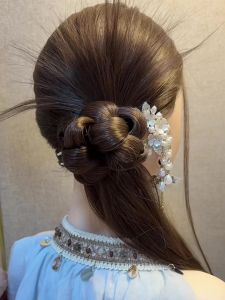 Luxurious Water Diamond Bead U-Shaped Floral Hairpin Traditional Chinese Style Hairdo Tool Elegant Hair Accessories