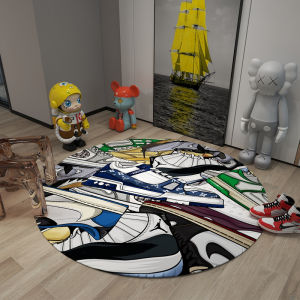 round Carpet Non-Slip Mat for Home Office Computer Chair Desk Study Bedroom Gaming Chair under Table Pad Living Room Decor